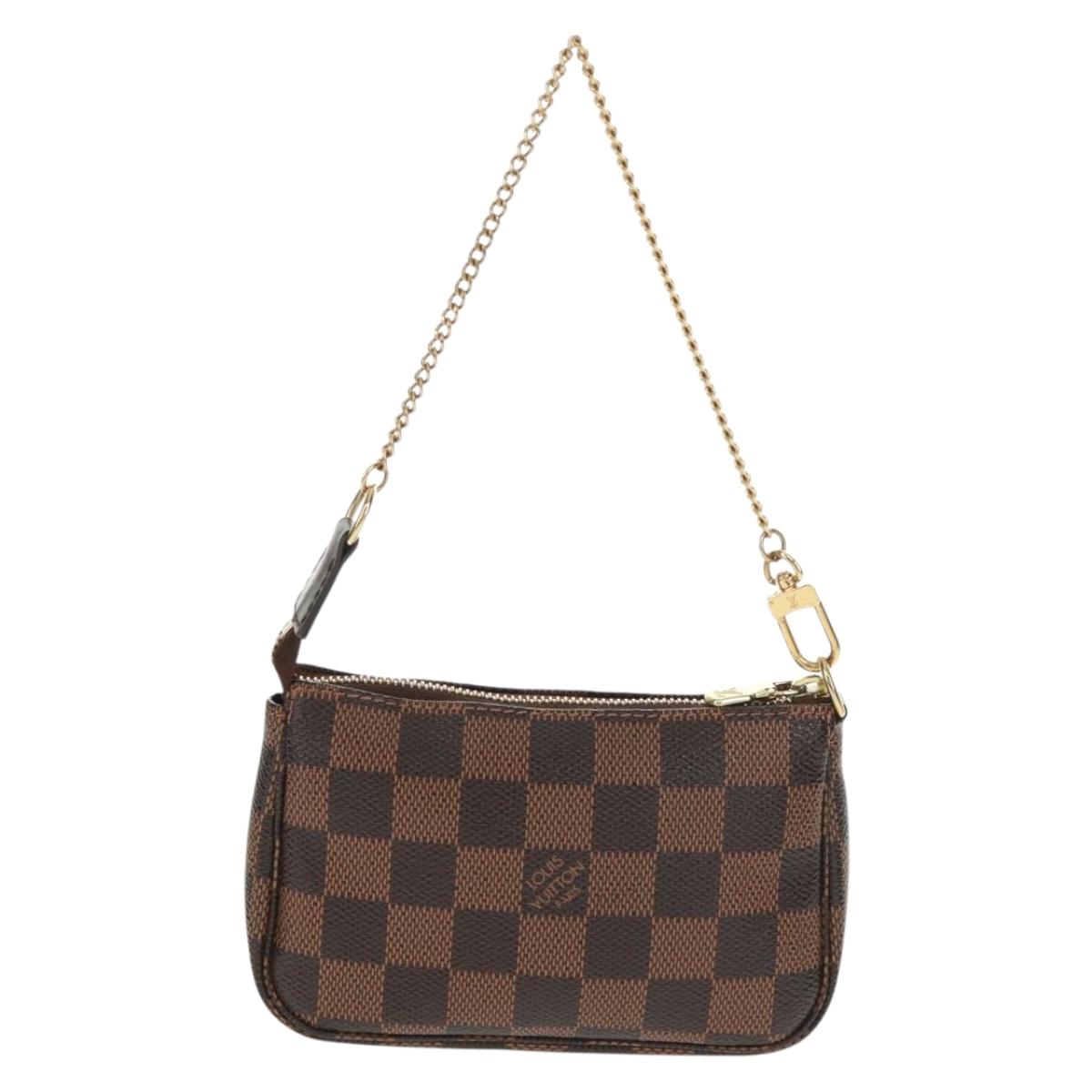 LOUIS VUITTON Damier Ebene T&B Mini Pochette Accessoires N58011 LV Auth 166017V