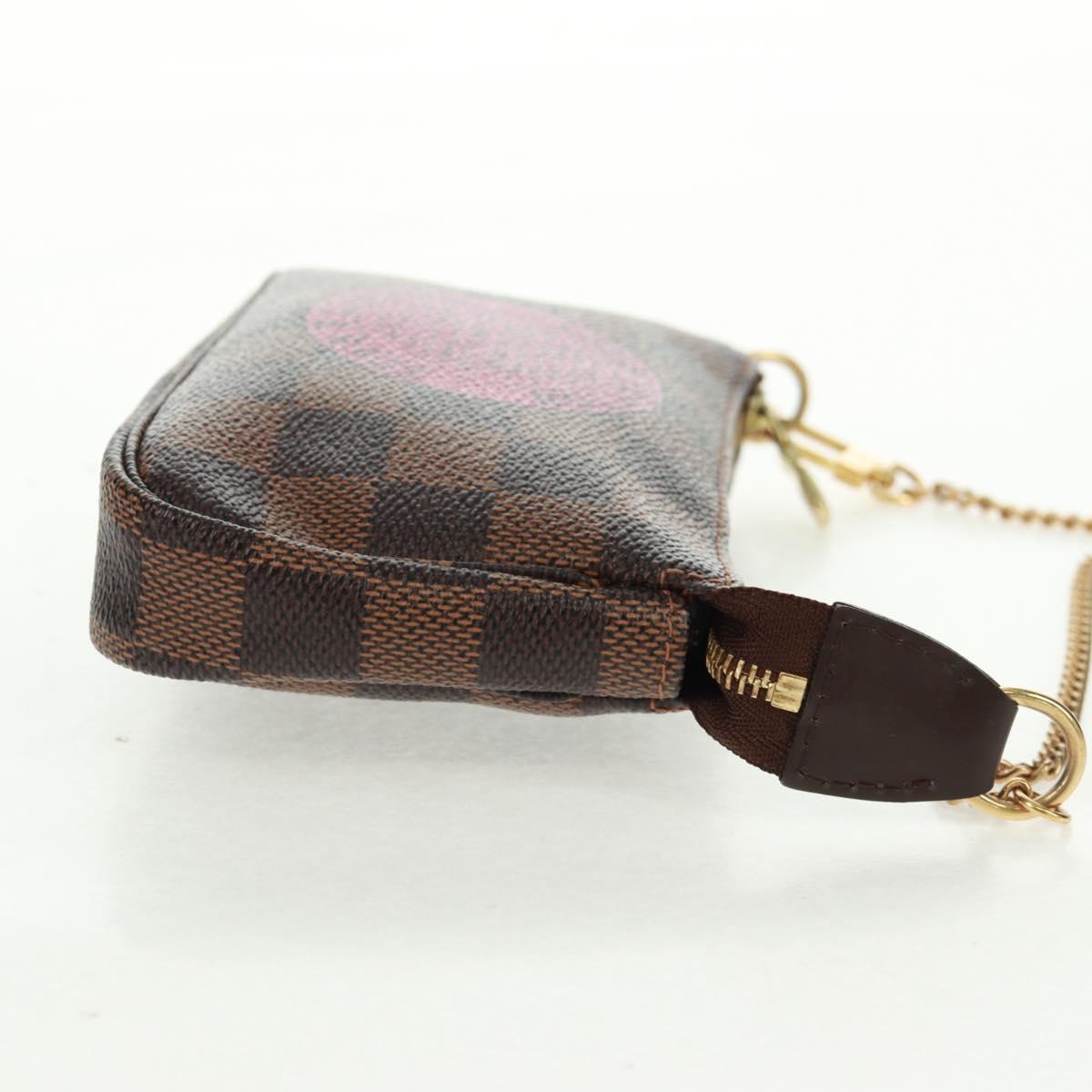 LOUIS VUITTON Damier Ebene T&B Mini Pochette Accessoires N58011 LV Auth 166017V