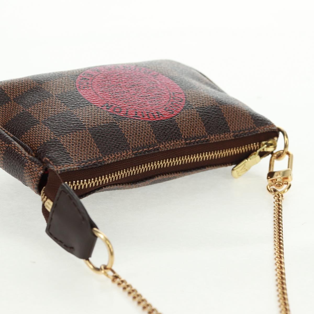 LOUIS VUITTON Damier Ebene T&B Mini Pochette Accessoires N58011 LV Auth 166017V