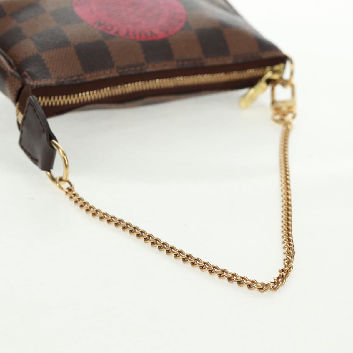 LOUIS VUITTON Damier Ebene T&B Mini Pochette Accessoires N58011 LV Auth 166017V