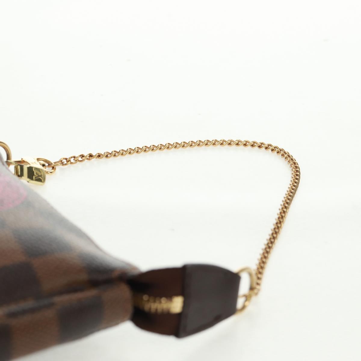 LOUIS VUITTON Damier Ebene T&B Mini Pochette Accessoires N58011 LV Auth 166017V