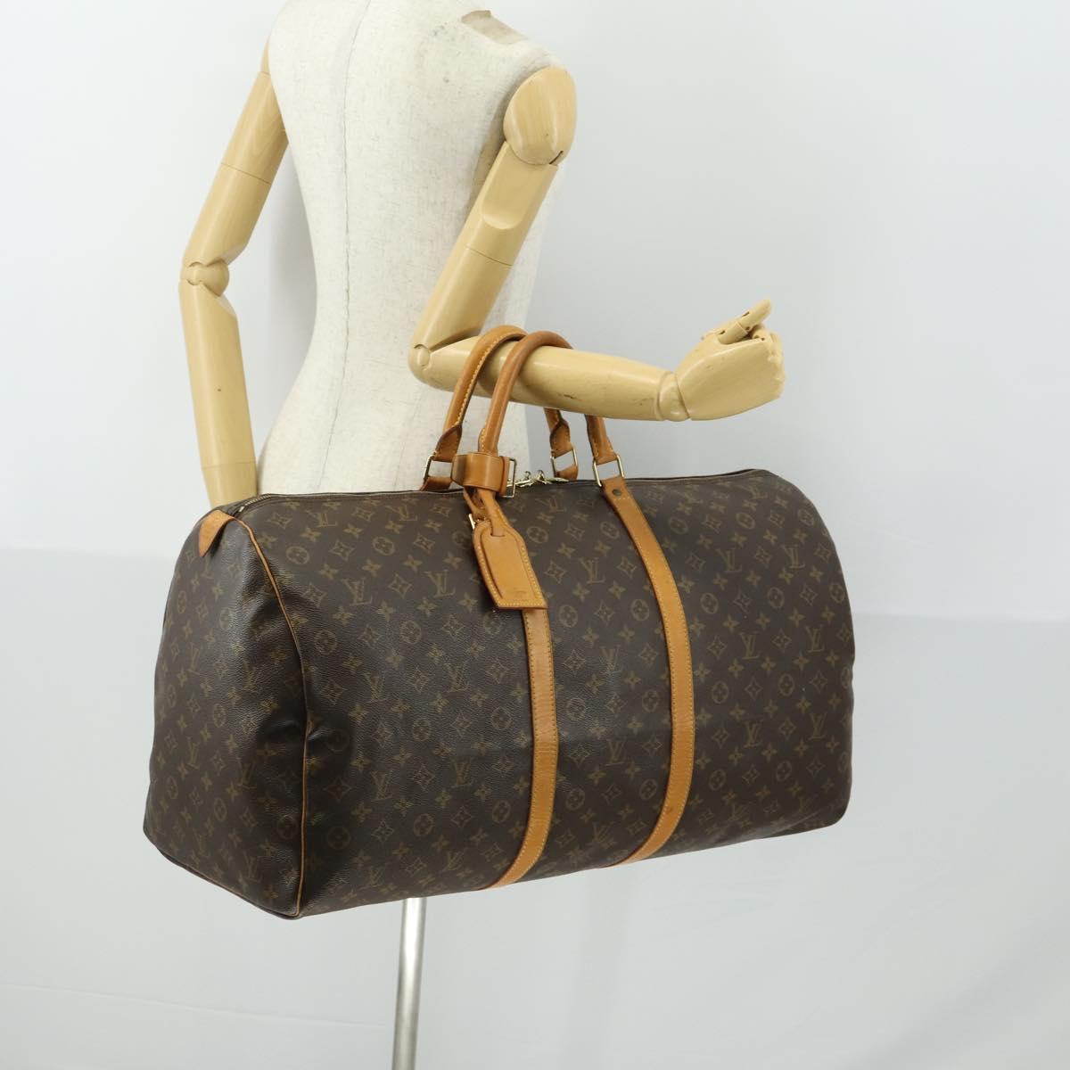 LOUIS VUITTON Monogram Keepall 60 Boston Bag M41422 LV Auth 166033