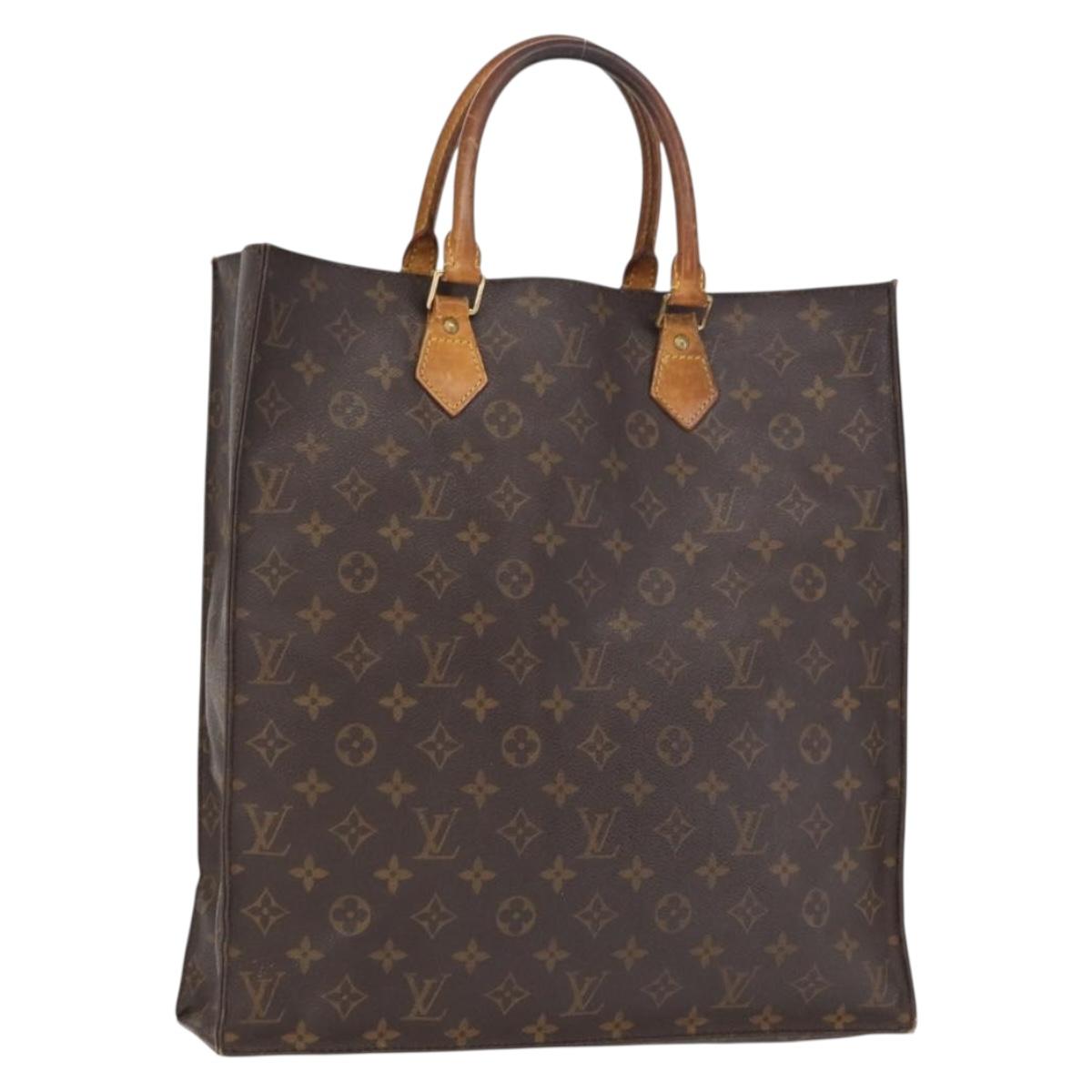 LOUIS VUITTON Monogram Sac Plat Hand Bag M51140 LV Auth 166040