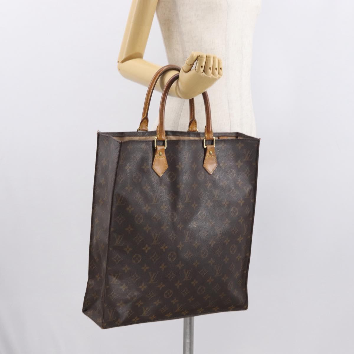 LOUIS VUITTON Monogram Sac Plat Hand Bag M51140 LV Auth 166040