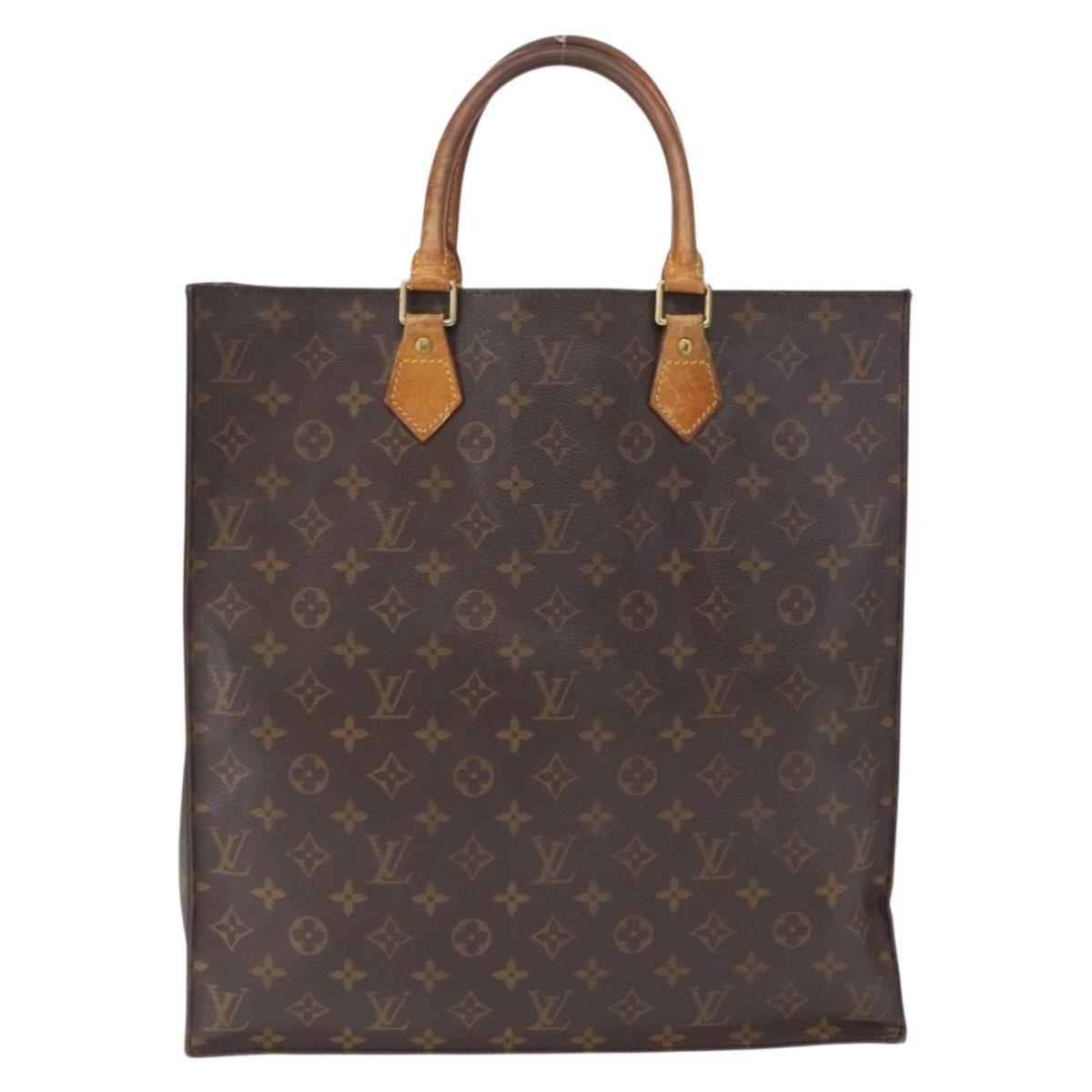 LOUIS VUITTON Monogram Sac Plat Hand Bag M51140 LV Auth 166040