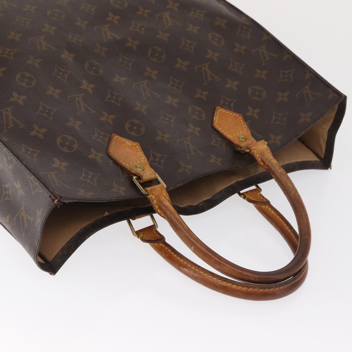 LOUIS VUITTON Monogram Sac Plat Hand Bag M51140 LV Auth 166040