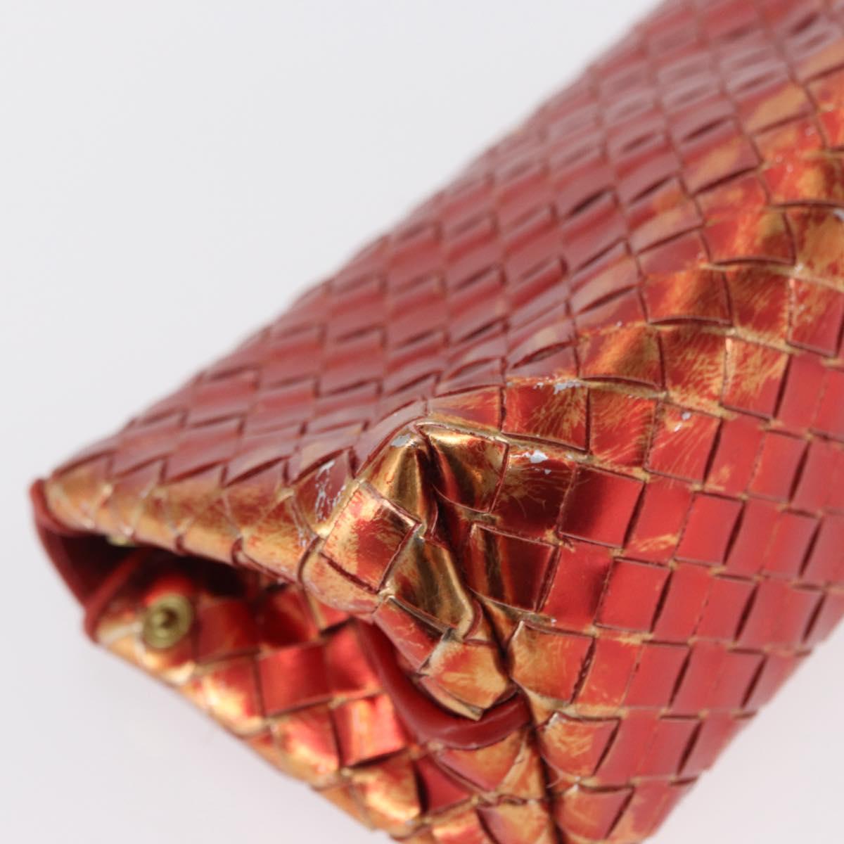 BOTTEGA VENETA INTRECCIATO Pouch Leather Red Auth 166043
