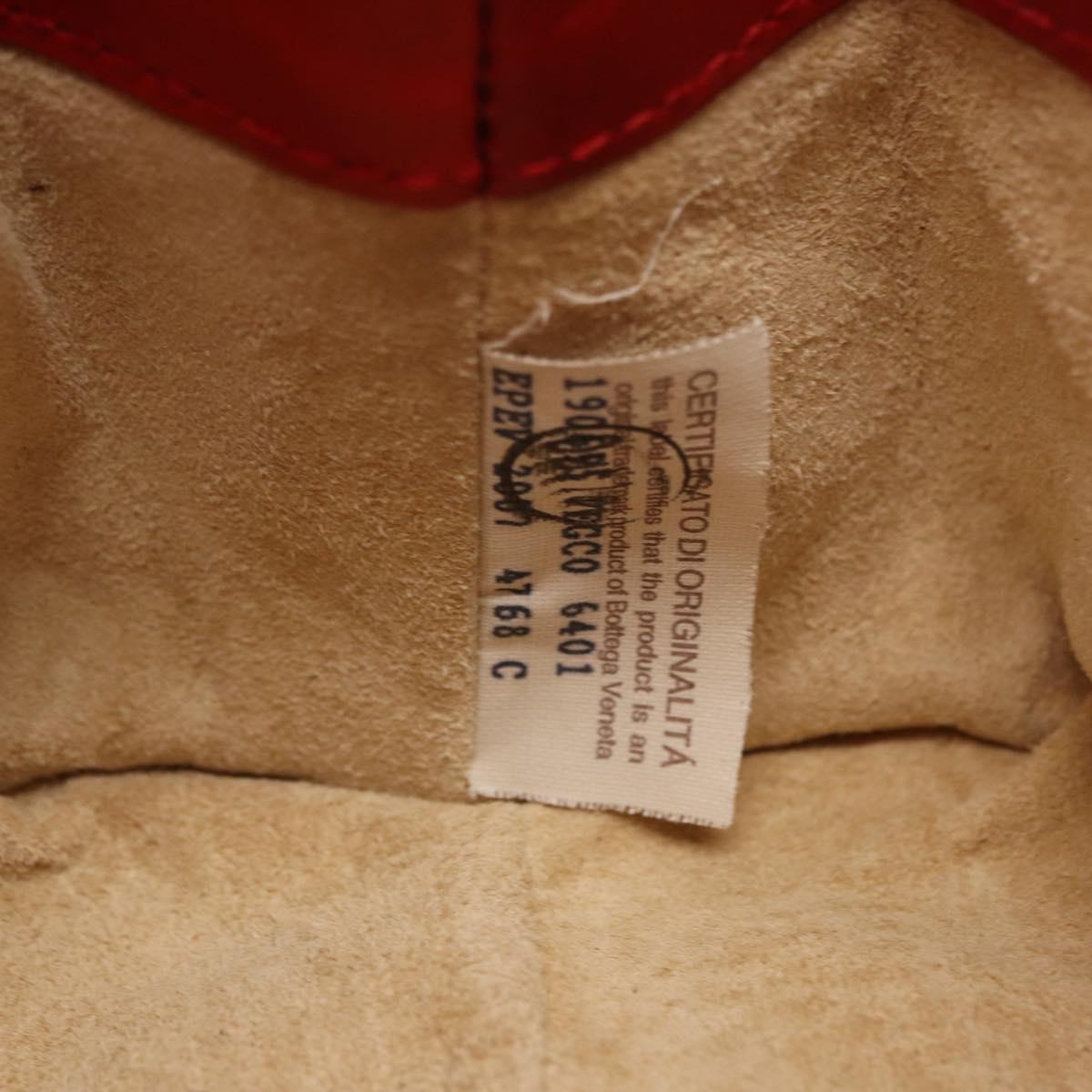 BOTTEGA VENETA INTRECCIATO Pouch Leather Red Auth 166043