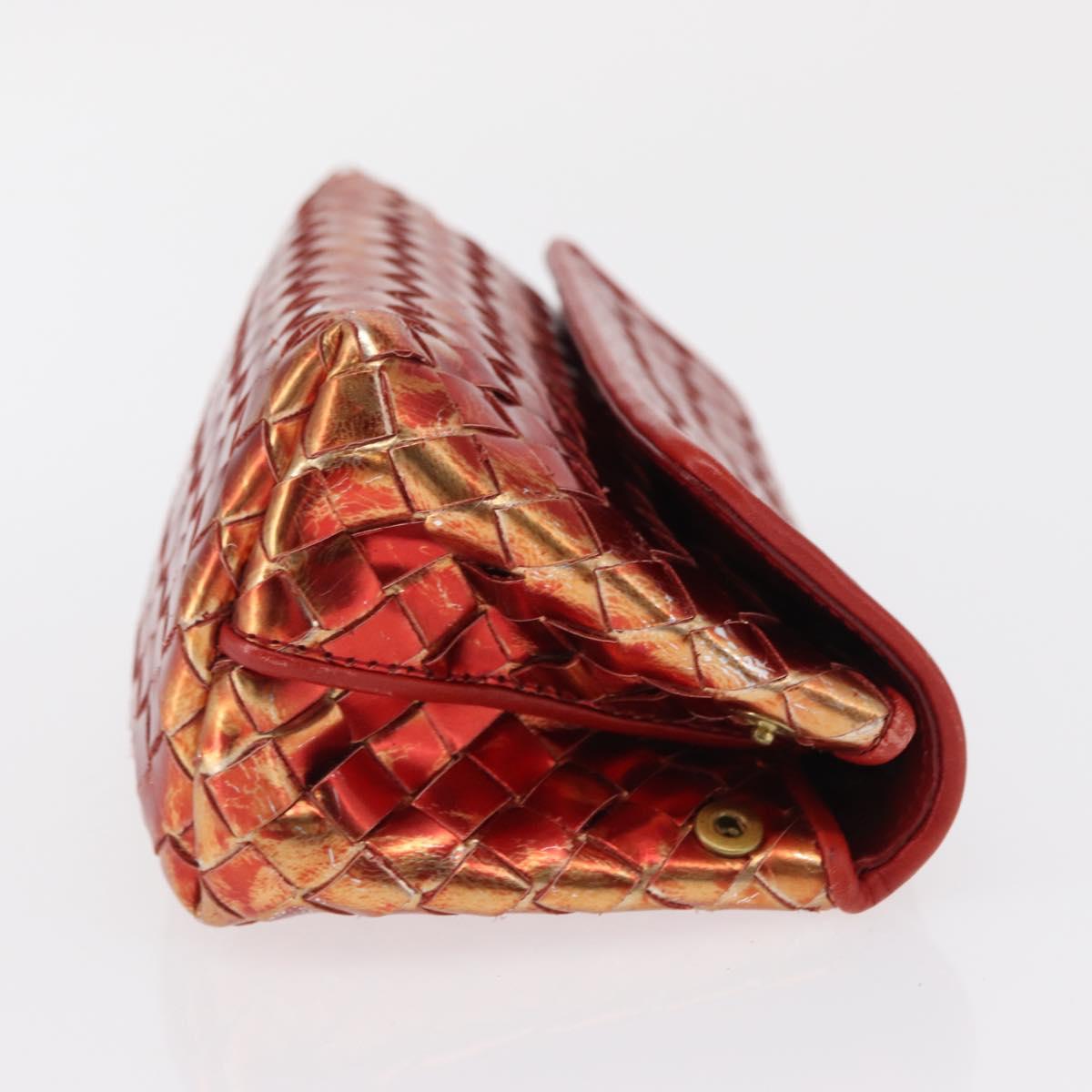 BOTTEGA VENETA INTRECCIATO Pouch Leather Red Auth 166043