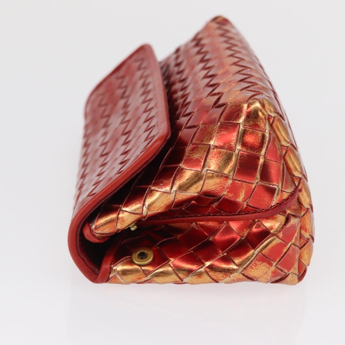 BOTTEGA VENETA INTRECCIATO Pouch Leather Red Auth 166043
