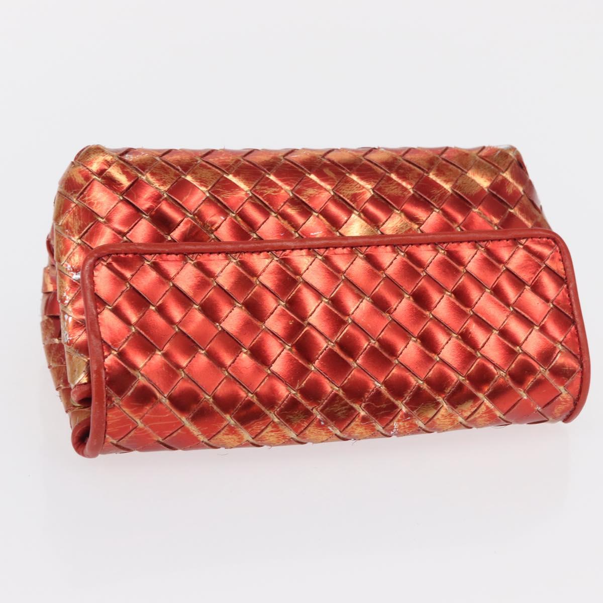 BOTTEGA VENETA INTRECCIATO Pouch Leather Red Auth 166043