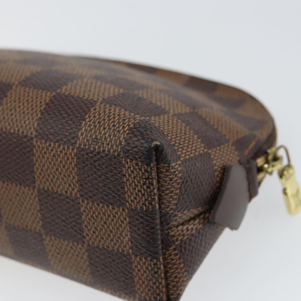 LOUIS VUITTON Damier Ebene Pochette Cosmetic PM Pouch N47516 LV Auth 166050