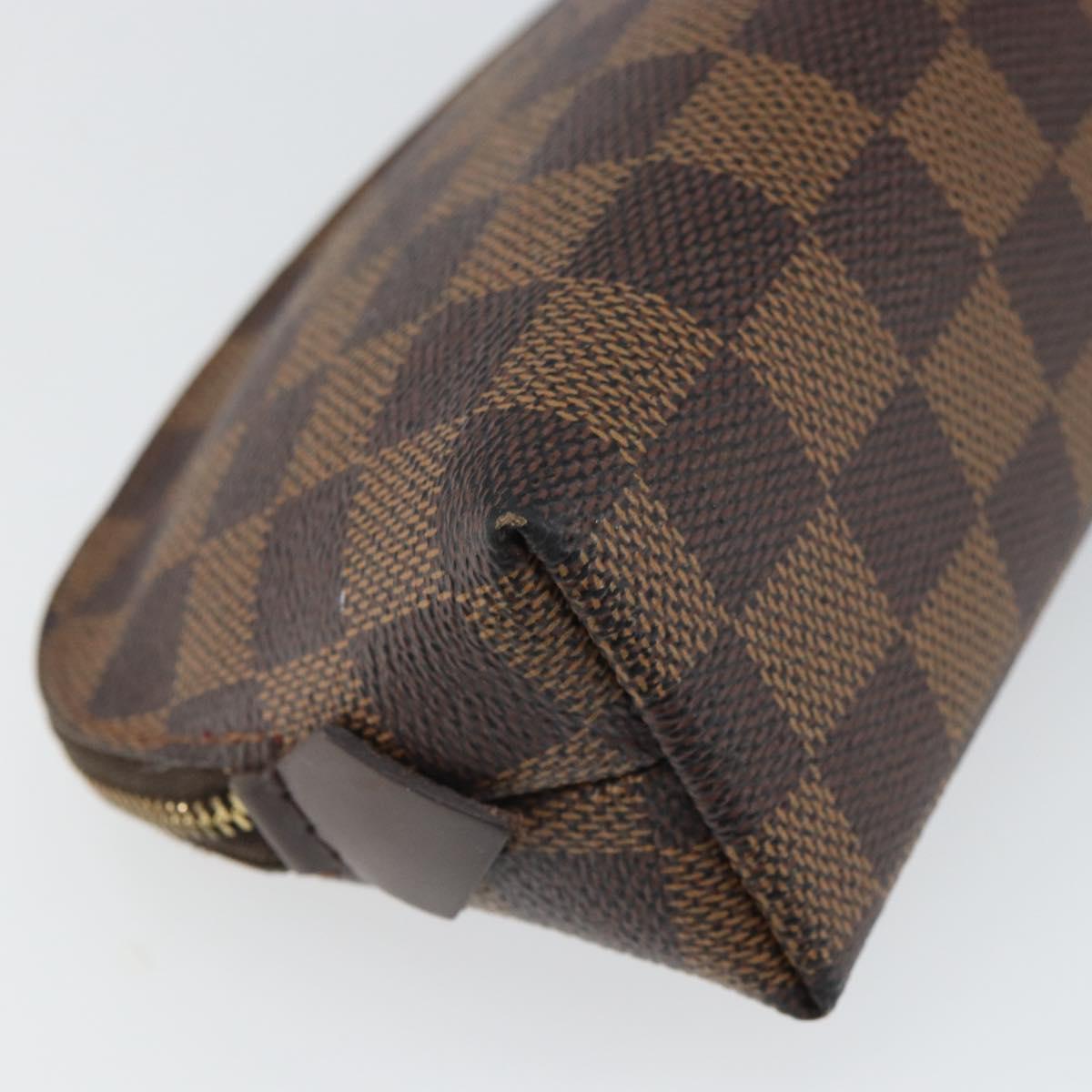 LOUIS VUITTON Damier Ebene Pochette Cosmetic PM Pouch N47516 LV Auth 166050