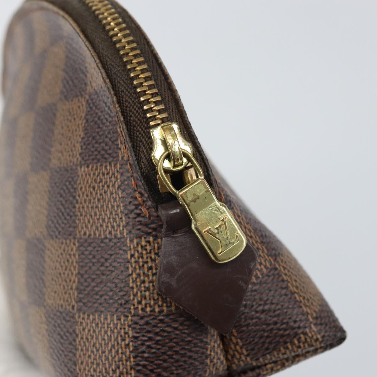 LOUIS VUITTON Damier Ebene Pochette Cosmetic PM Pouch N47516 LV Auth 166050