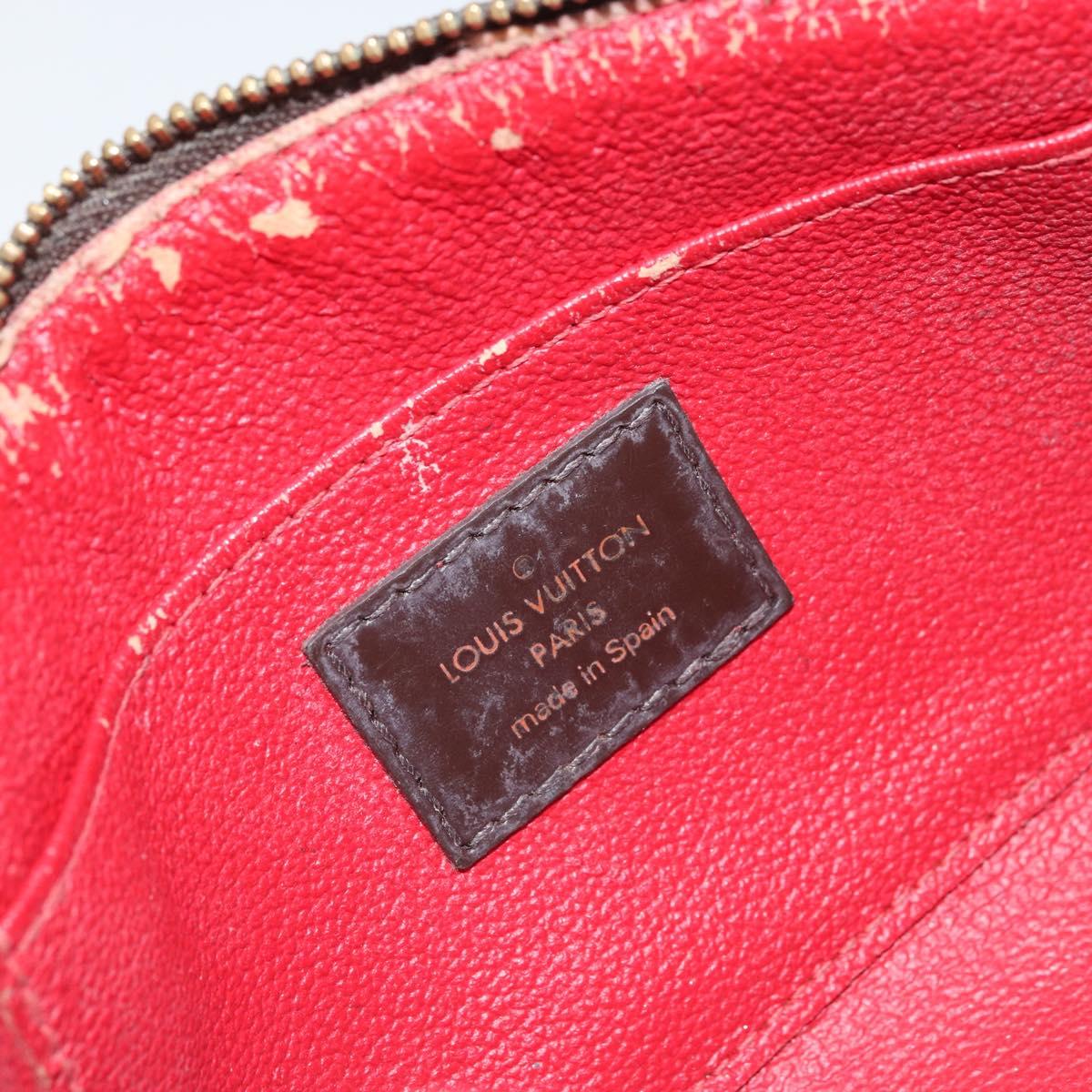 LOUIS VUITTON Damier Ebene Pochette Cosmetic PM Pouch N47516 LV Auth 166050