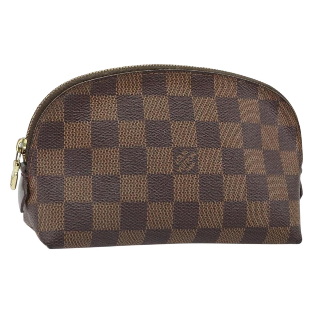 LOUIS VUITTON Damier Ebene Pochette Cosmetic PM Pouch N47516 LV Auth 166050