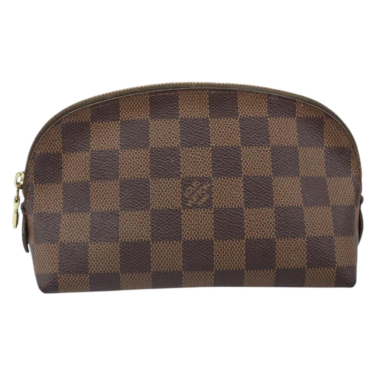 LOUIS VUITTON Damier Ebene Pochette Cosmetic PM Pouch N47516 LV Auth 166050