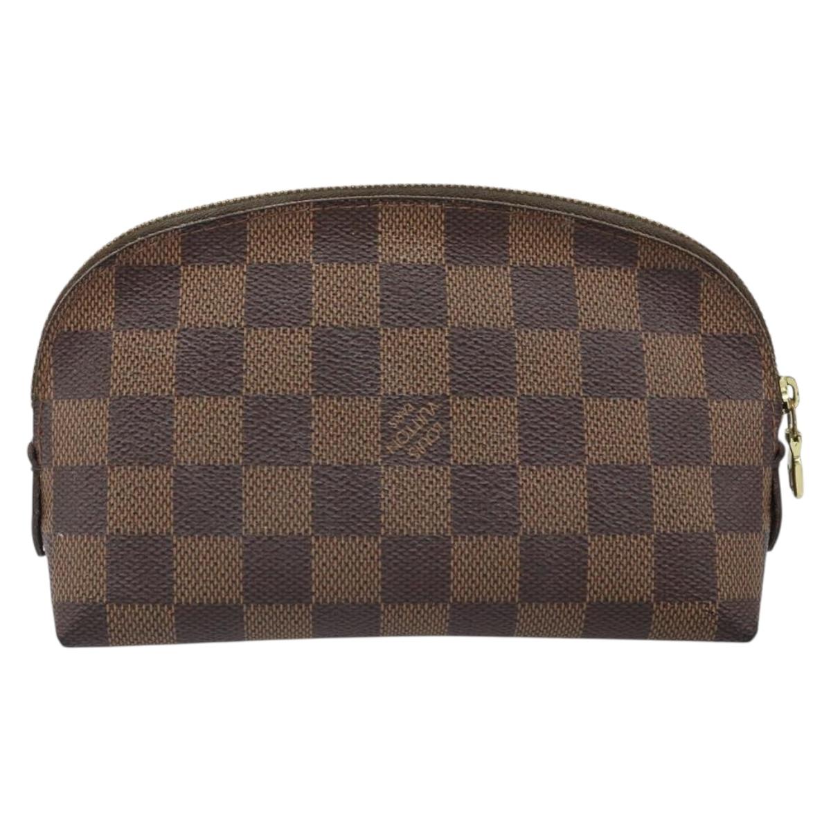 LOUIS VUITTON Damier Ebene Pochette Cosmetic PM Pouch N47516 LV Auth 166050