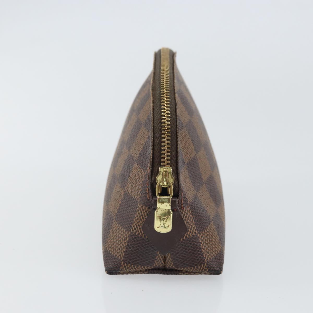 LOUIS VUITTON Damier Ebene Pochette Cosmetic PM Pouch N47516 LV Auth 166050