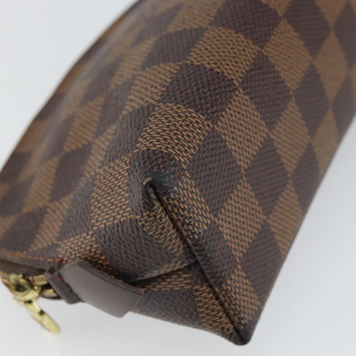 LOUIS VUITTON Damier Ebene Pochette Cosmetic PM Pouch N47516 LV Auth 166050