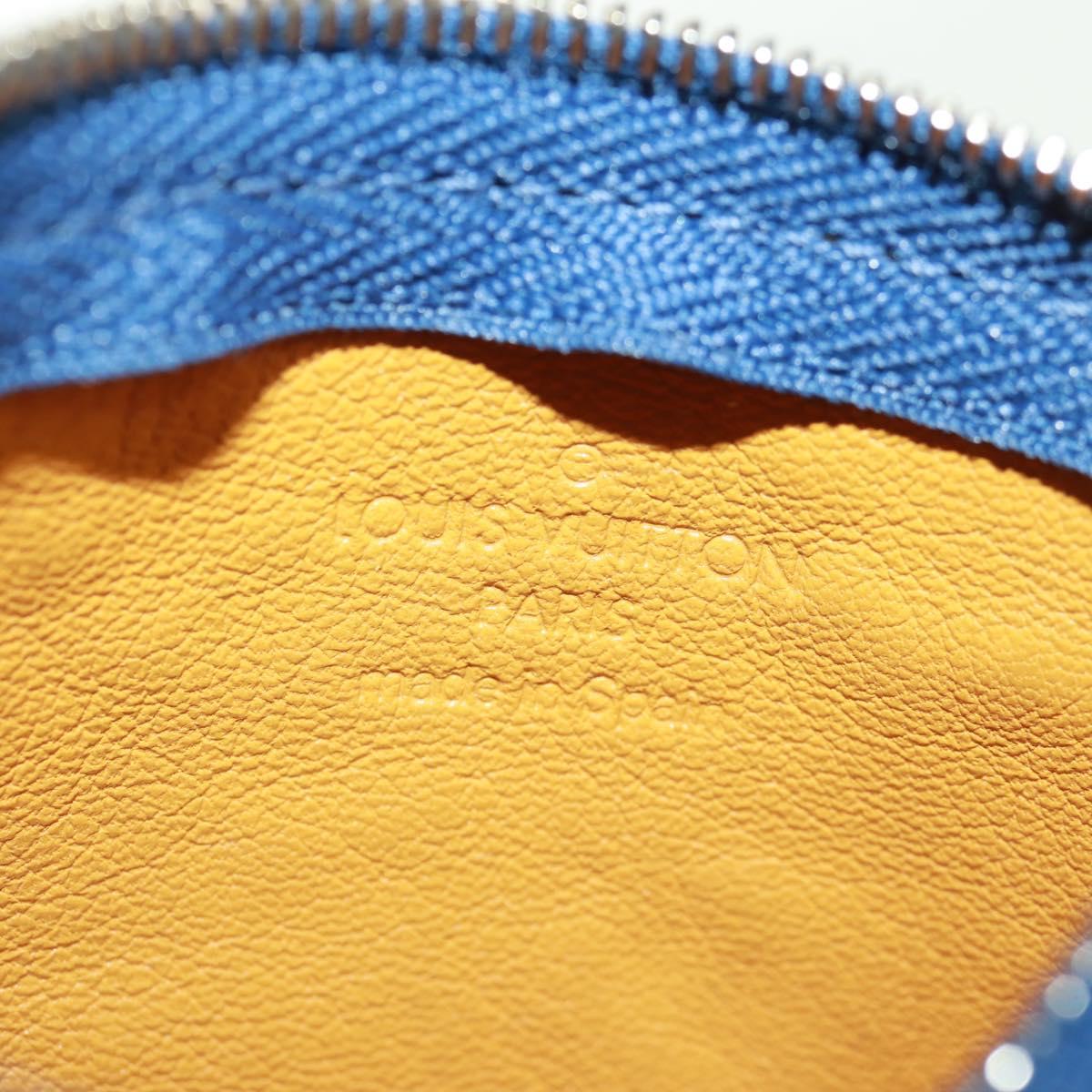 LOUIS VUITTON Monogram Denim Pochette Cles Coin Purse Blue M95343 Auth 166053V