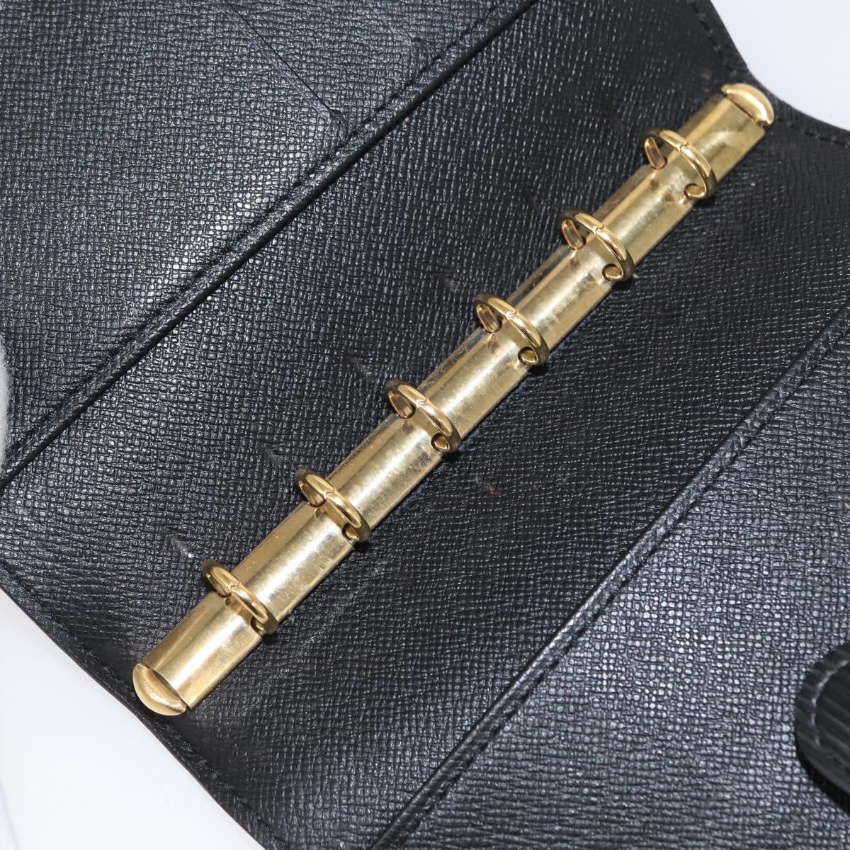 LOUIS VUITTON Epi Agenda PM Day Planner Cover Black R20052 LV Auth 166056