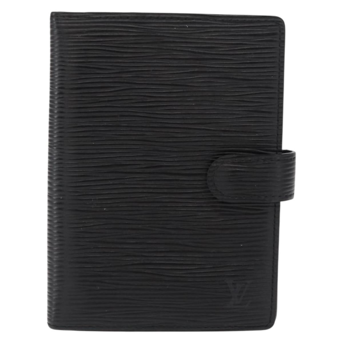 LOUIS VUITTON Epi Agenda PM Day Planner Cover Black R20052 LV Auth 166056