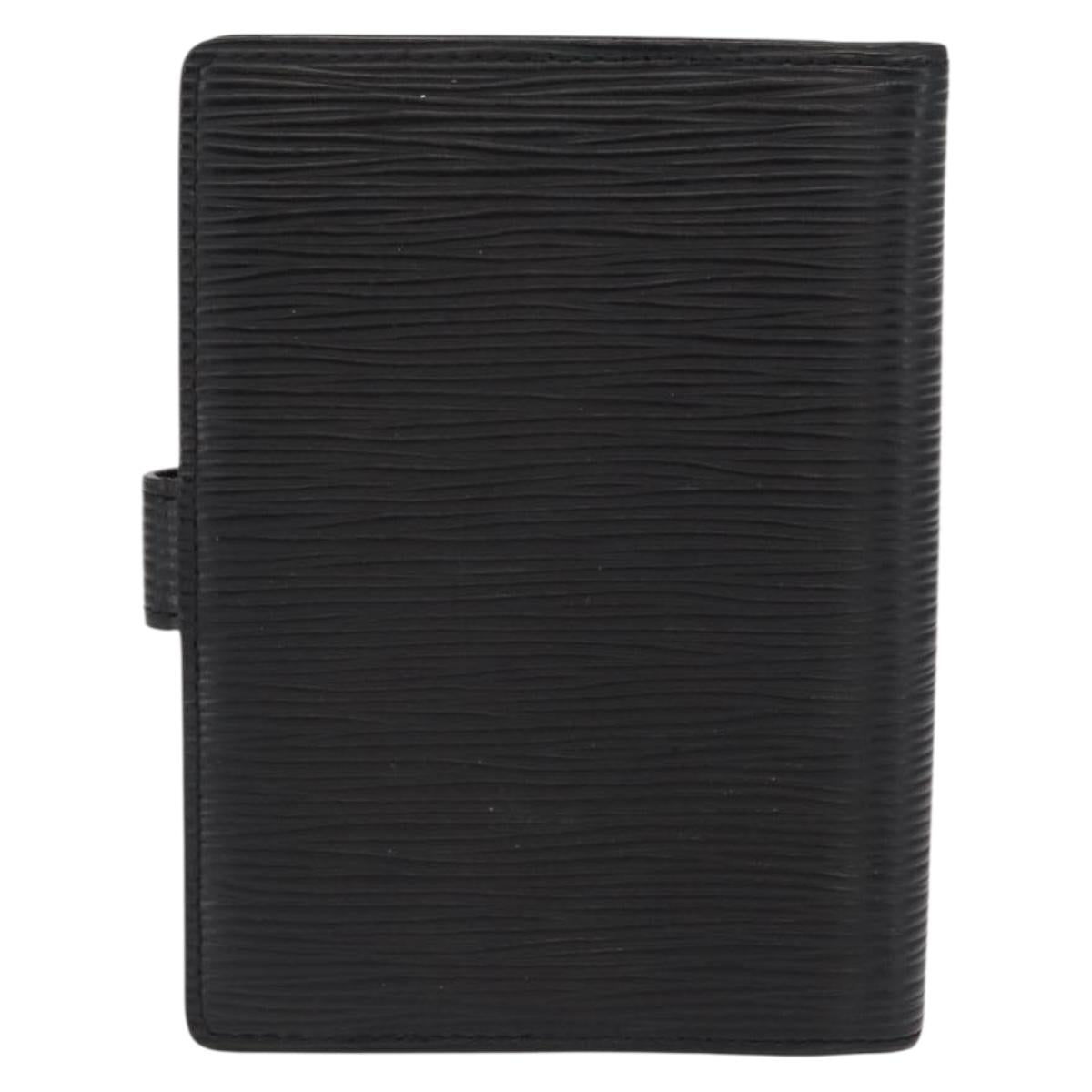 LOUIS VUITTON Epi Agenda PM Day Planner Cover Black R20052 LV Auth 166056