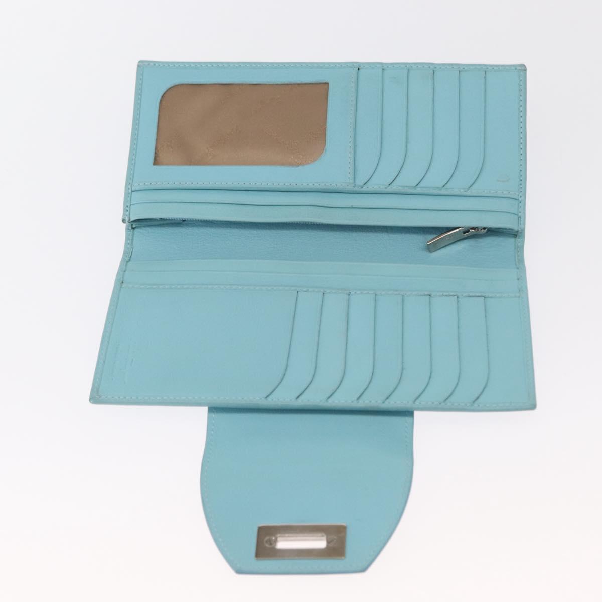 Salvatore Ferragamo Gancini Long Wallet Leather Lavende Silver Auth 166058