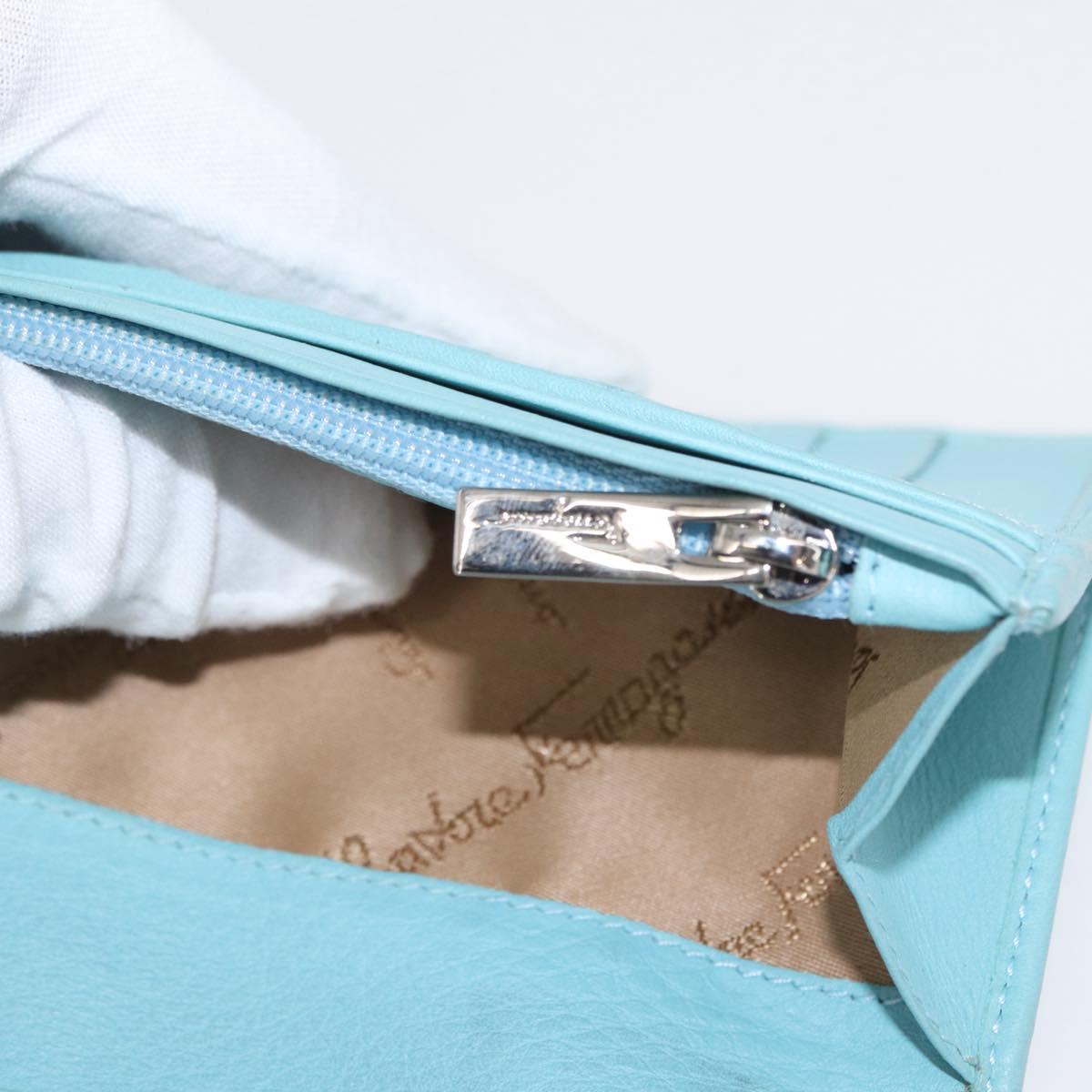 Salvatore Ferragamo Gancini Long Wallet Leather Lavende Silver Auth 166058