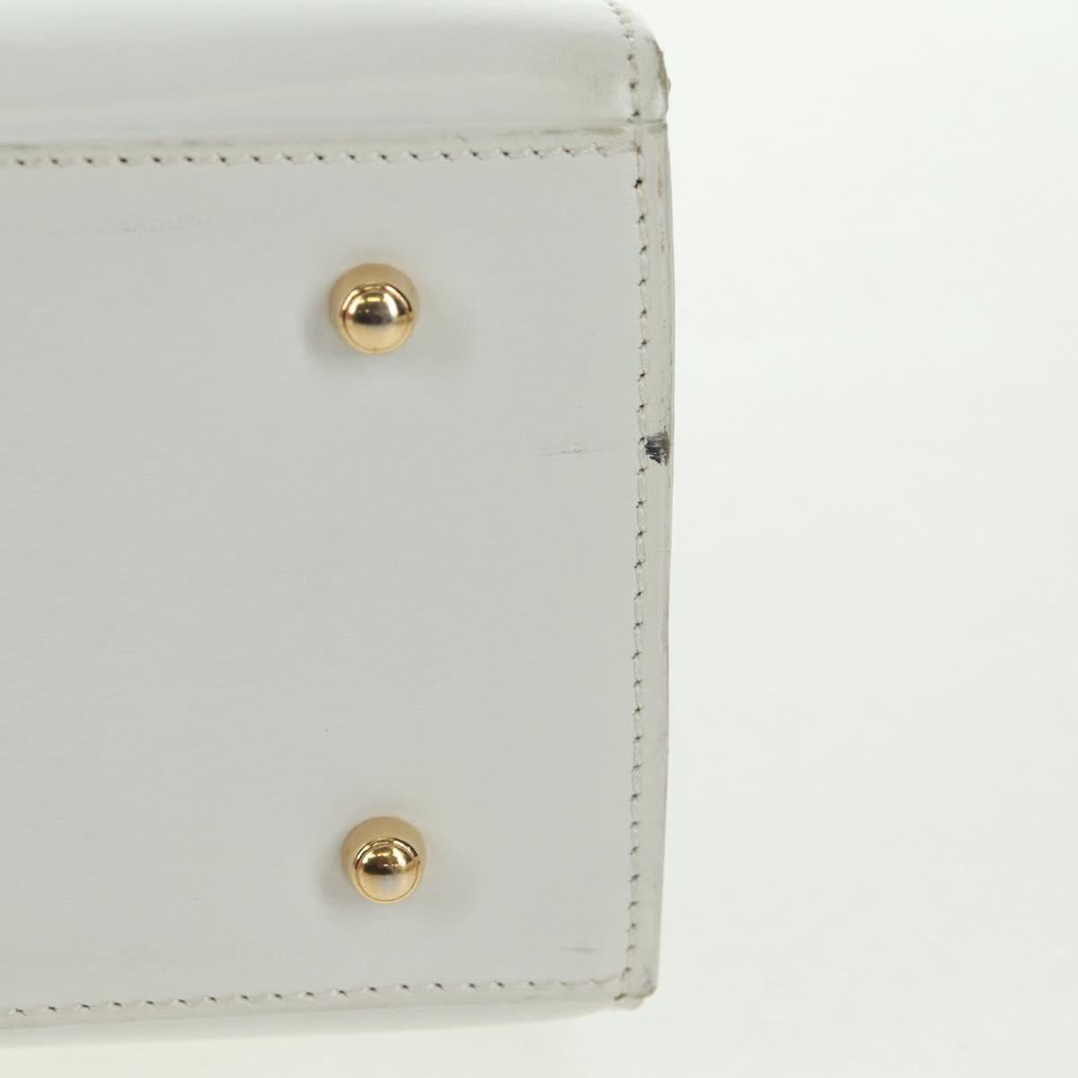 GUCCI Ready Lock Hand Bag Leather White Gold 000 0926 0258 Auth 166082V