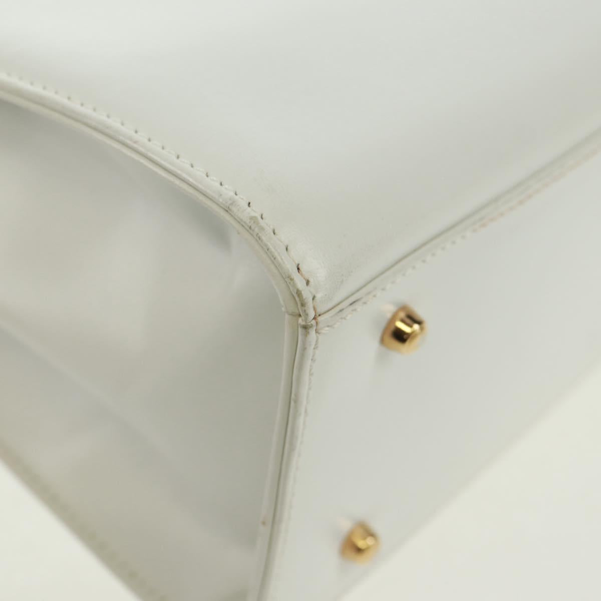 GUCCI Ready Lock Hand Bag Leather White Gold 000 0926 0258 Auth 166082V