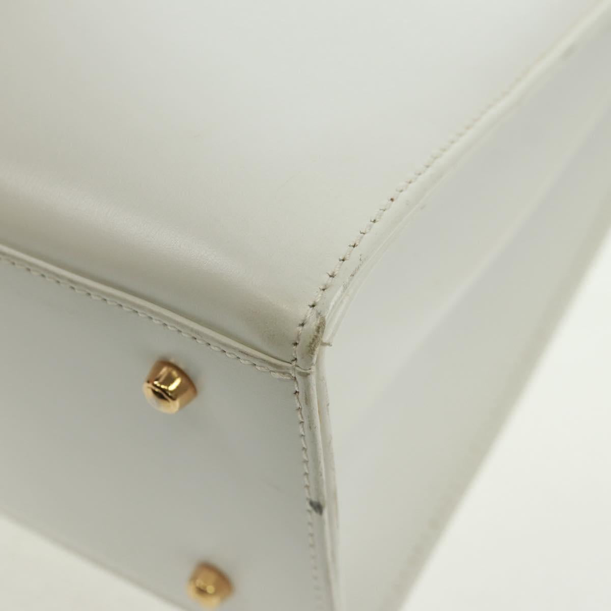 GUCCI Ready Lock Hand Bag Leather White Gold 000 0926 0258 Auth 166082V