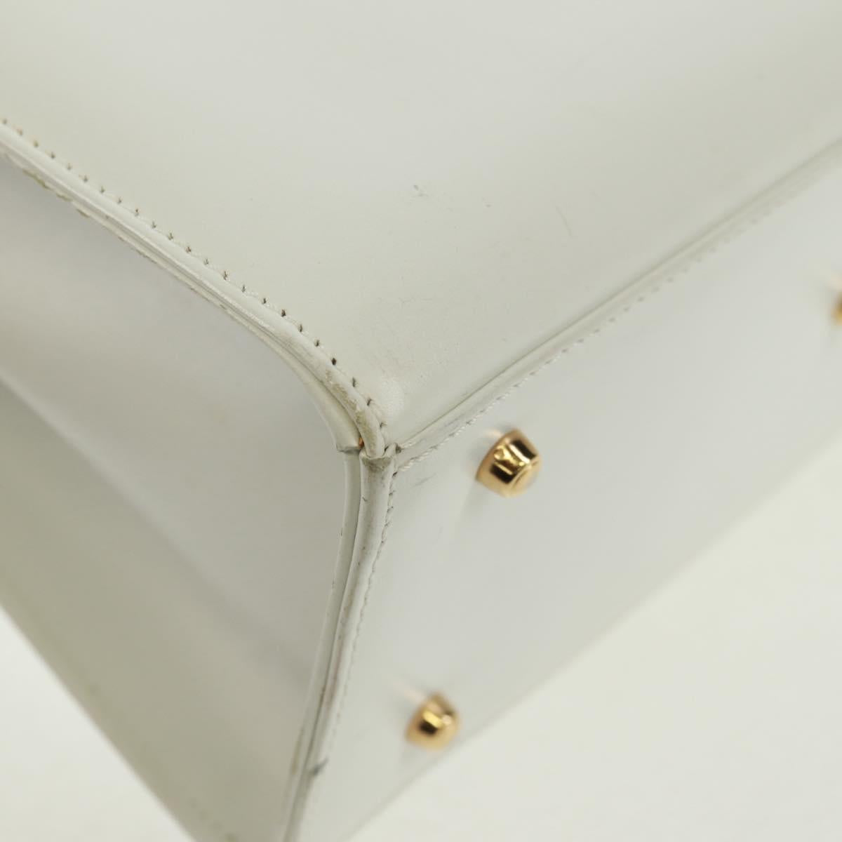 GUCCI Ready Lock Hand Bag Leather White Gold 000 0926 0258 Auth 166082V
