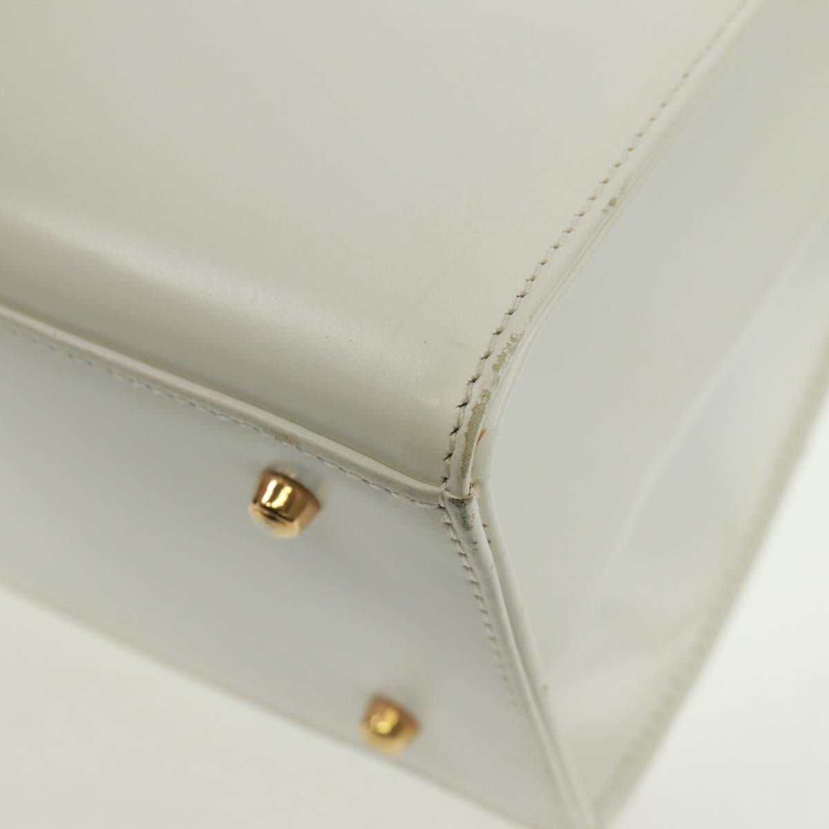 GUCCI Ready Lock Hand Bag Leather White Gold 000 0926 0258 Auth 166082V