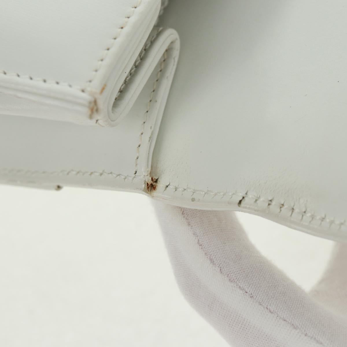 GUCCI Ready Lock Hand Bag Leather White Gold 000 0926 0258 Auth 166082V