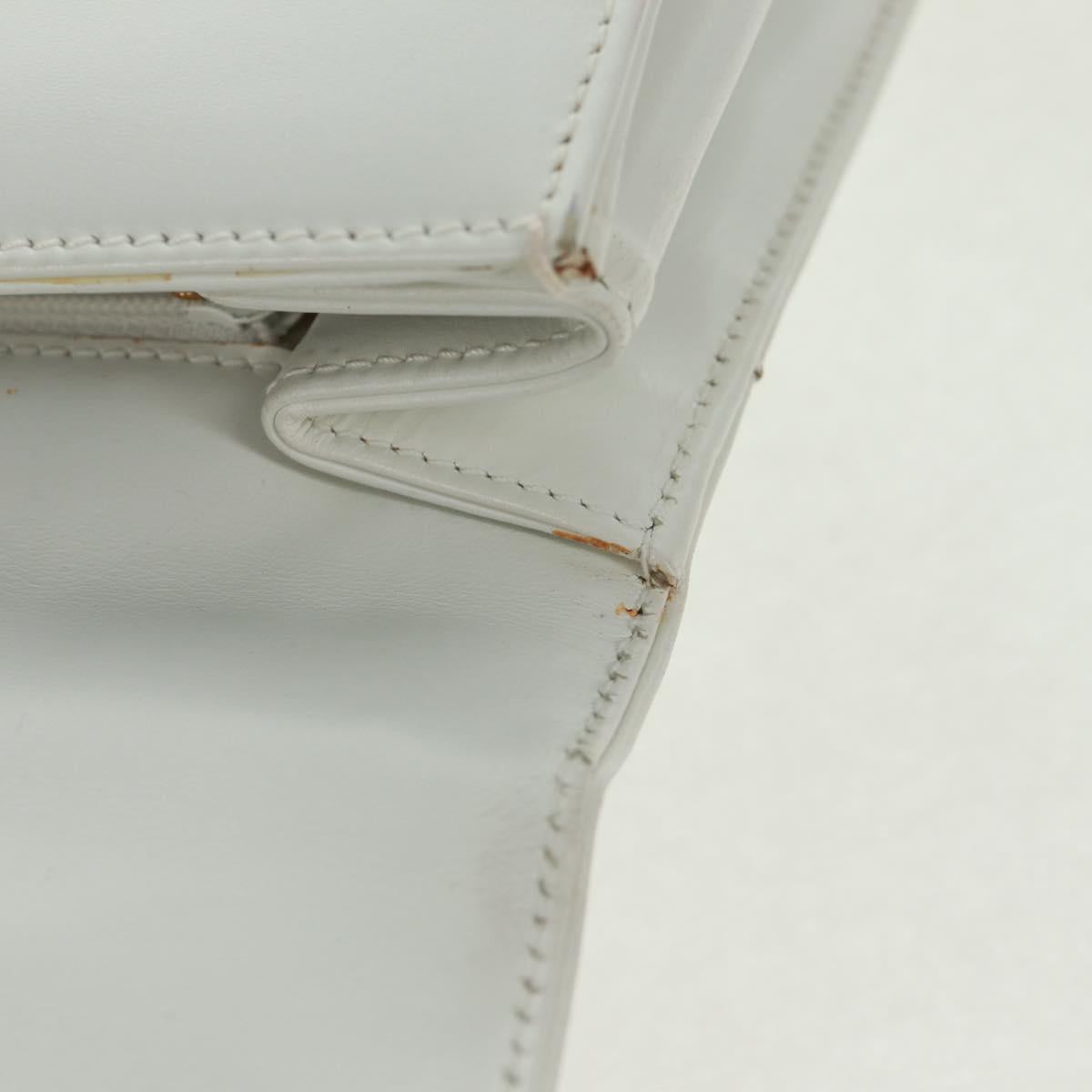 GUCCI Ready Lock Hand Bag Leather White Gold 000 0926 0258 Auth 166082V