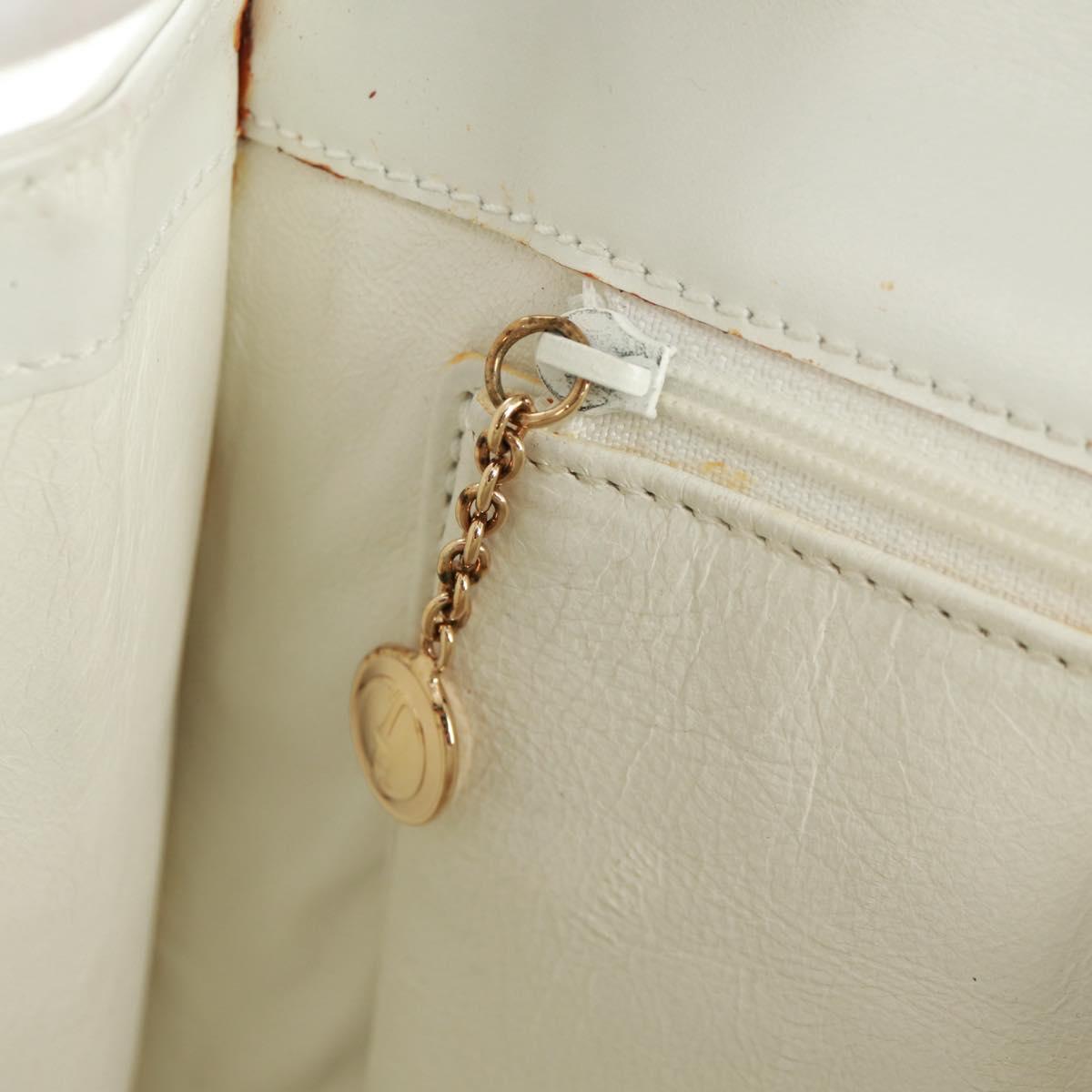 GUCCI Ready Lock Hand Bag Leather White Gold 000 0926 0258 Auth 166082V