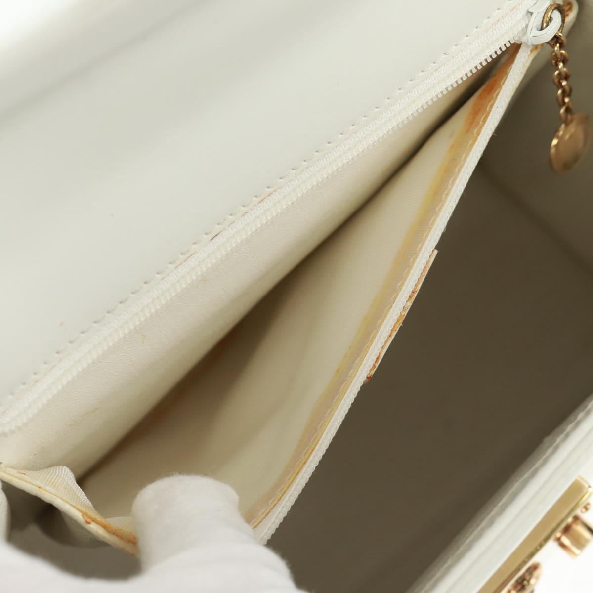 GUCCI Ready Lock Hand Bag Leather White Gold 000 0926 0258 Auth 166082V