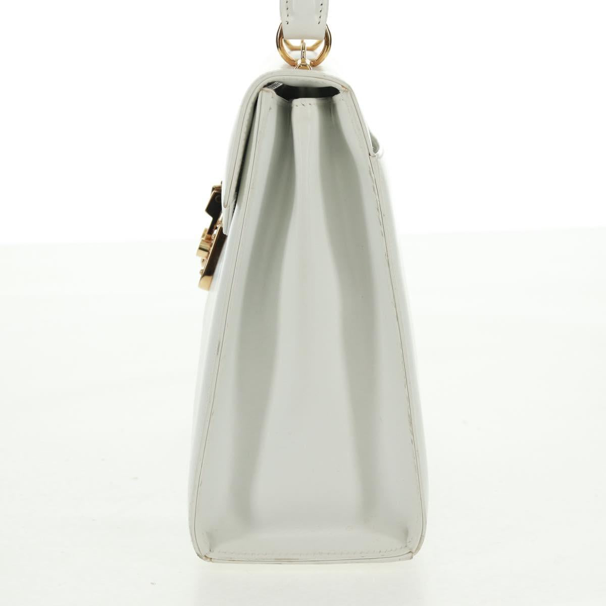 GUCCI Ready Lock Hand Bag Leather White Gold 000 0926 0258 Auth 166082V