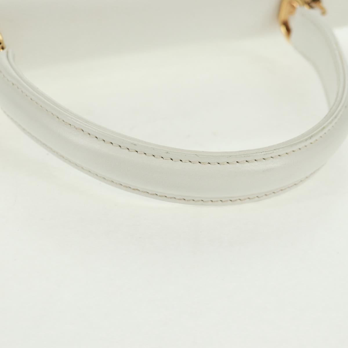GUCCI Ready Lock Hand Bag Leather White Gold 000 0926 0258 Auth 166082V