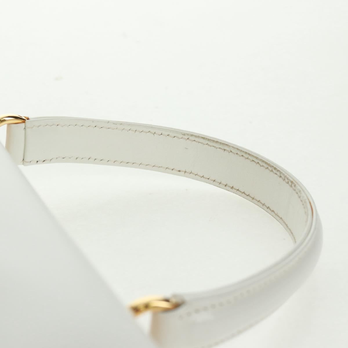 GUCCI Ready Lock Hand Bag Leather White Gold 000 0926 0258 Auth 166082V