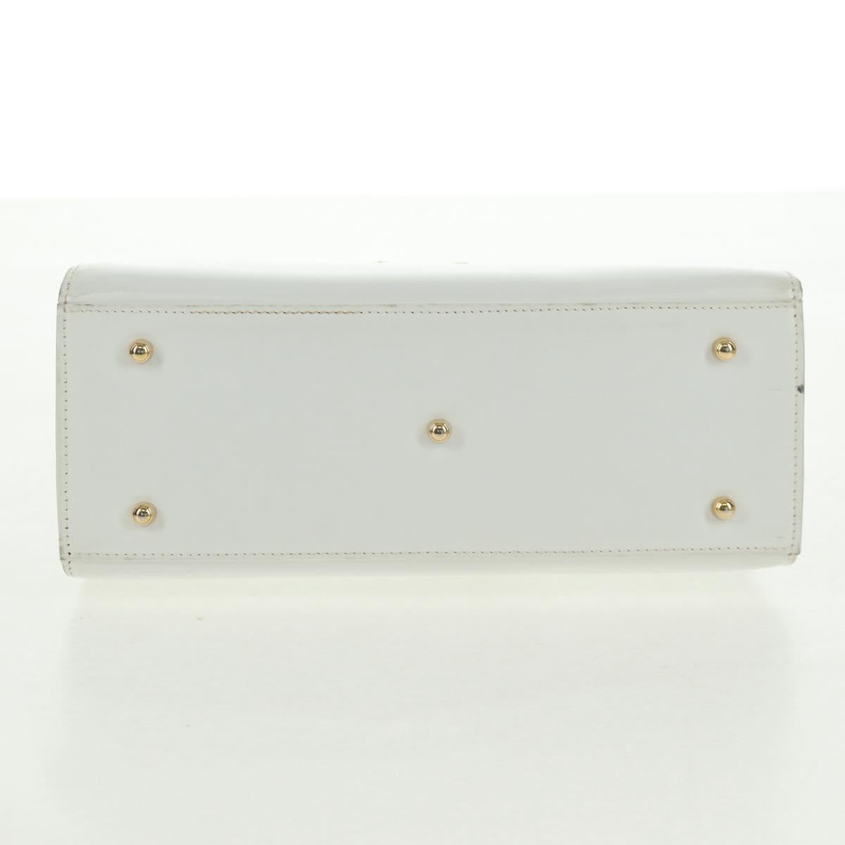 GUCCI Ready Lock Hand Bag Leather White Gold 000 0926 0258 Auth 166082V