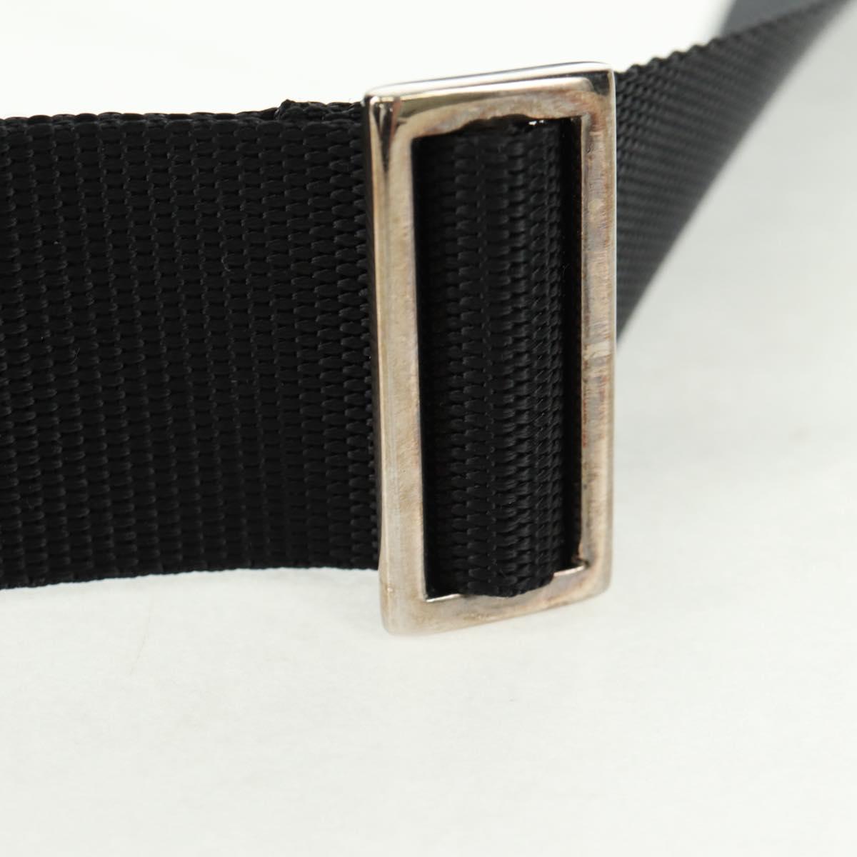 PRADA Shoulder Bag Leather Black Silver Auth 166083V