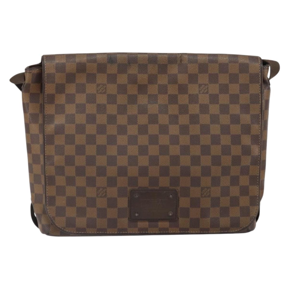 LOUIS VUITTON Damier Ebene Brooklyn MM Shoulder Bag N51211 LV Auth 166096