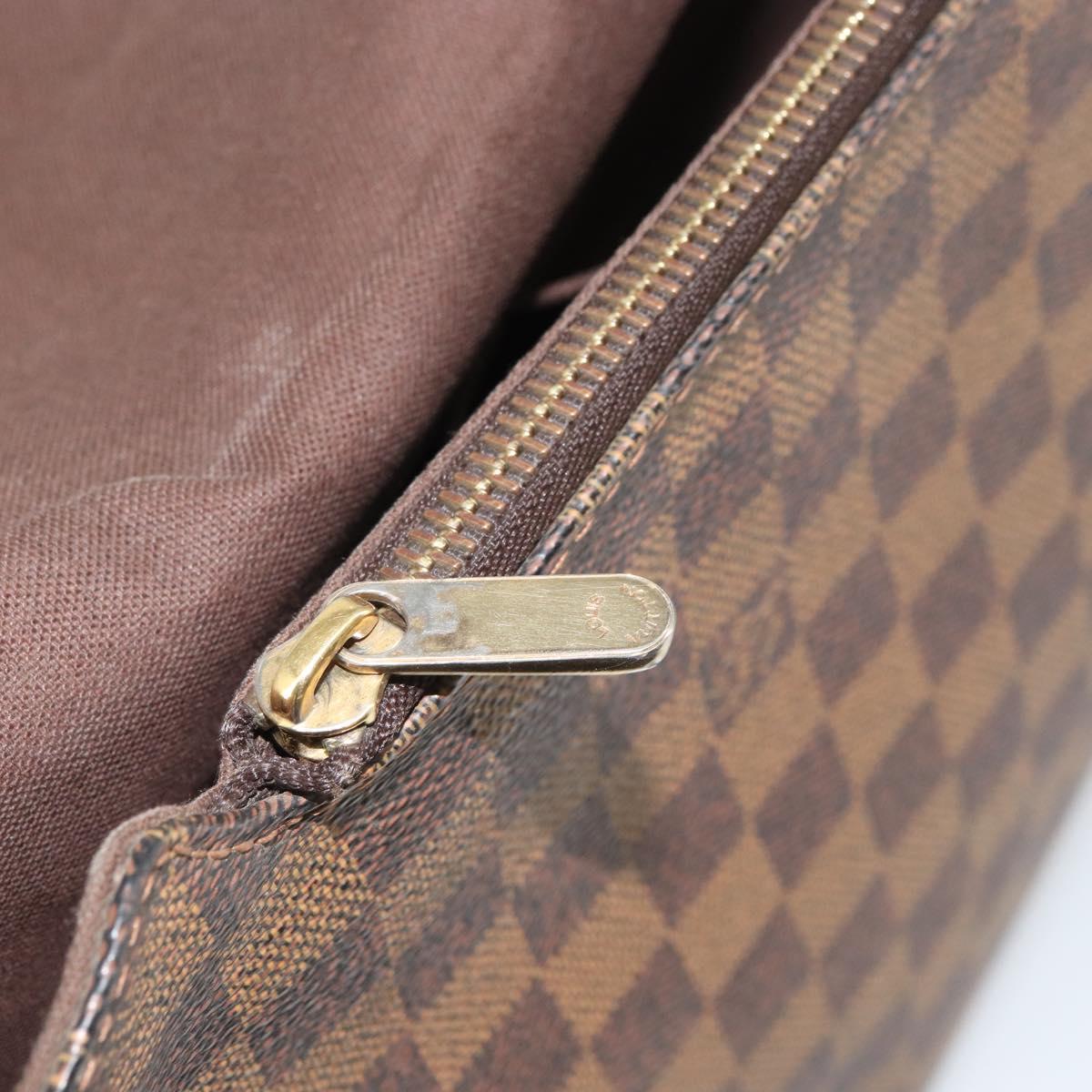 LOUIS VUITTON Damier Ebene Brooklyn MM Shoulder Bag N51211 LV Auth 166096
