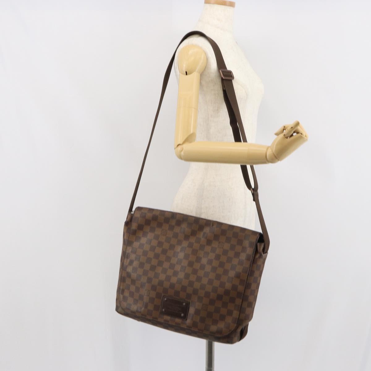 LOUIS VUITTON Damier Ebene Brooklyn MM Shoulder Bag N51211 LV Auth 166096