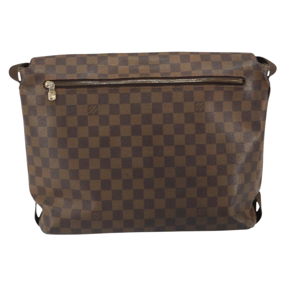 LOUIS VUITTON Damier Ebene Brooklyn MM Shoulder Bag N51211 LV Auth 166096