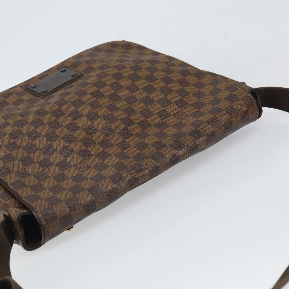 LOUIS VUITTON Damier Ebene Brooklyn MM Shoulder Bag N51211 LV Auth 166096