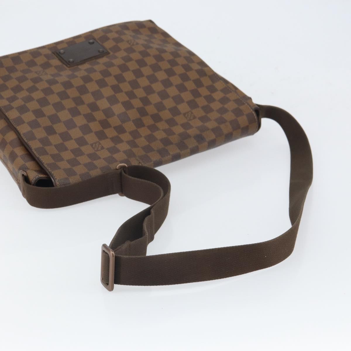 LOUIS VUITTON Damier Ebene Brooklyn MM Shoulder Bag N51211 LV Auth 166096